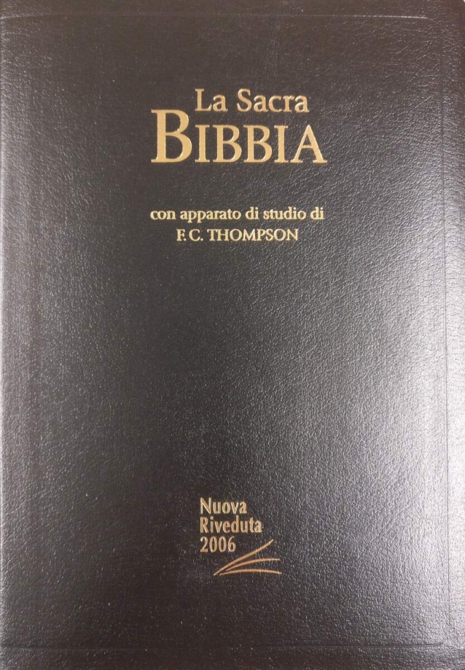 BIBBIA NR THOMPSON COMPL. PELLE NERA RUB-0